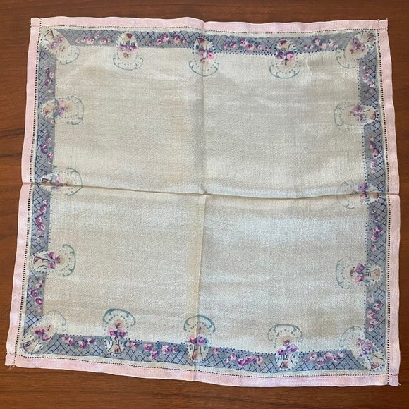 VINTAGE HANKIES! Set of two blue/lavender/white spring tones! GORGEOUS! - Picture 5 of 7